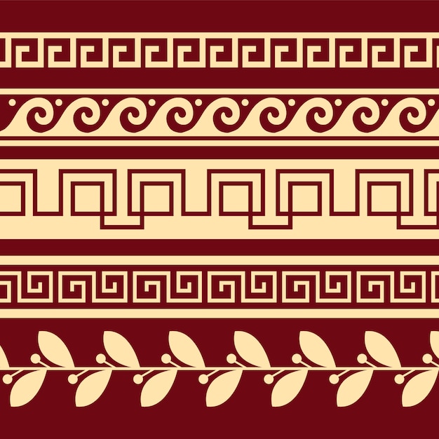 Free Vector | Flat design greek border set