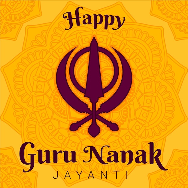 Premium Vector | Flat design guru nanak jayanti