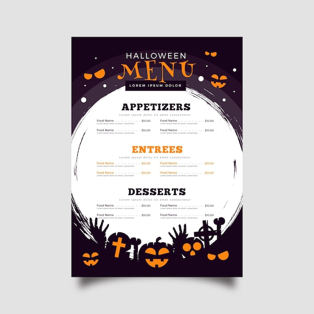 free-vector-colorful-hand-drawn-halloween-menu-template