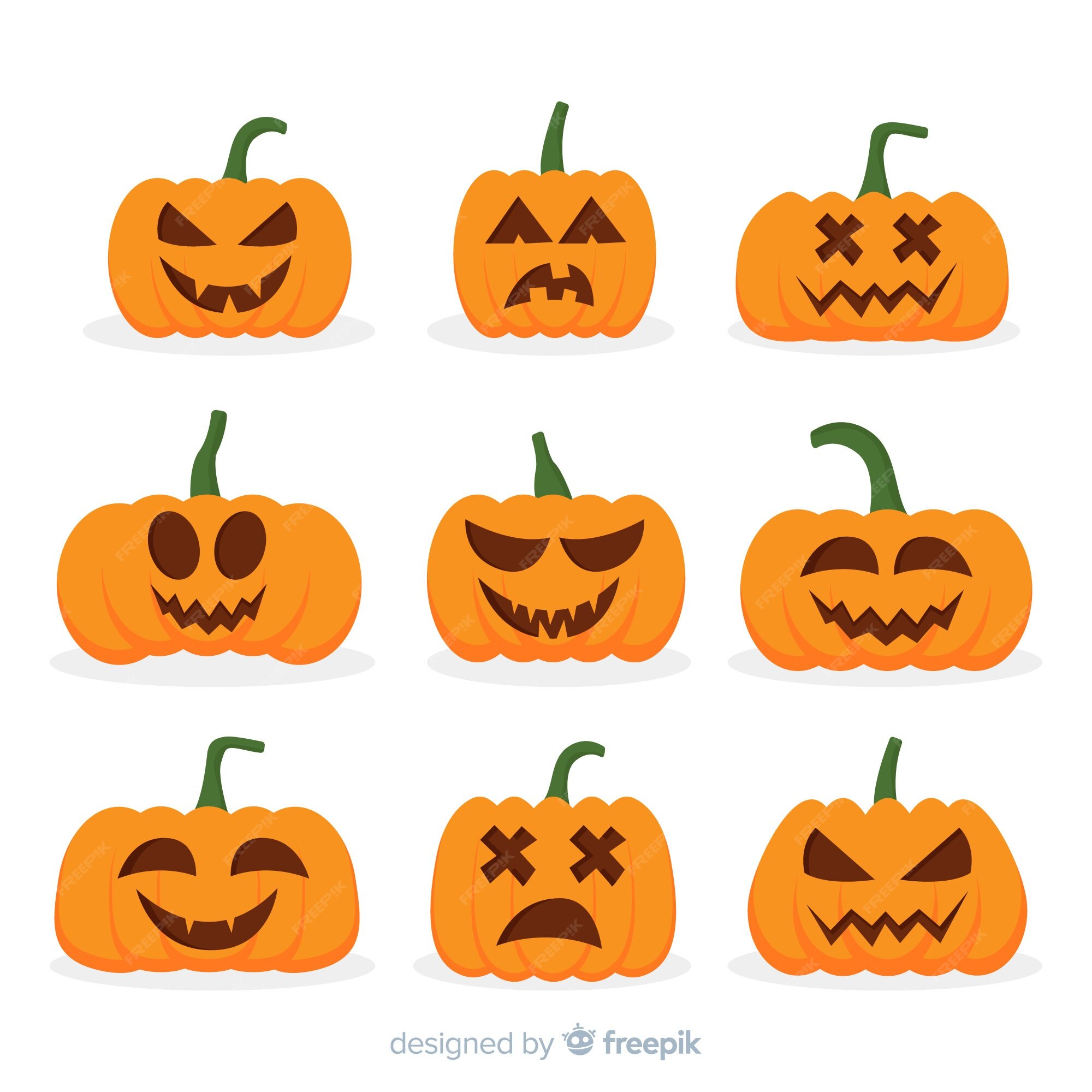 Free Vector | Flat design of halloween pumpkin collection