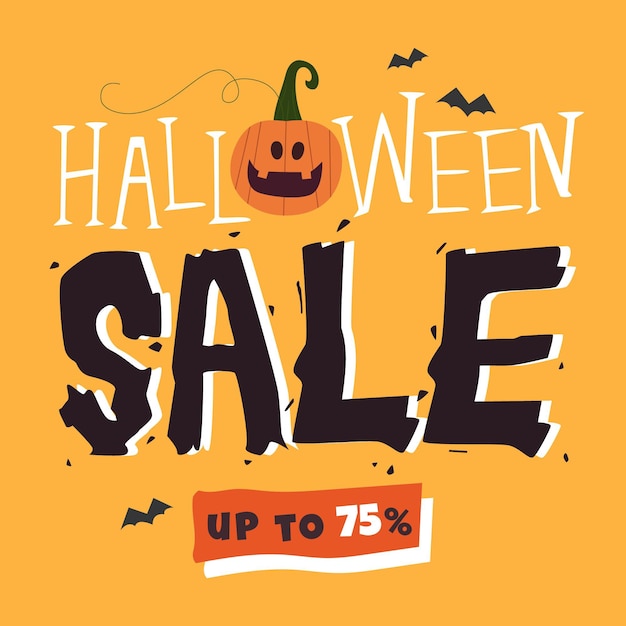 Free Vector | Flat design halloween sale concept