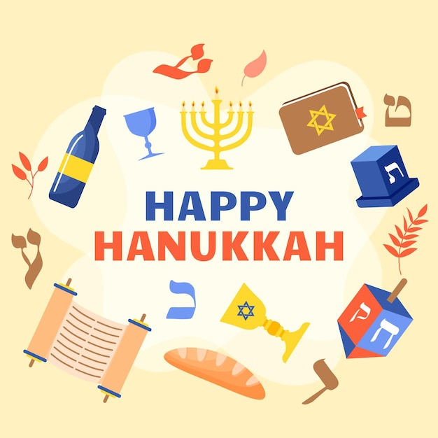 Premium Vector | Flat design hanukkah concept