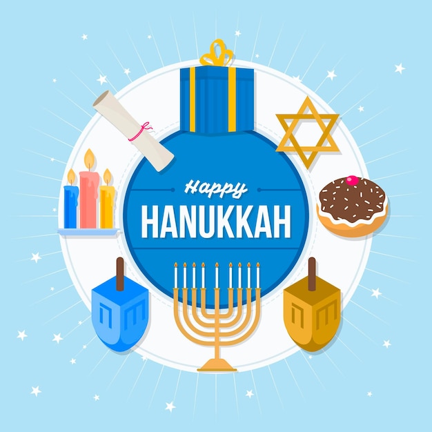 Premium Vector | Flat design hanukkah concept