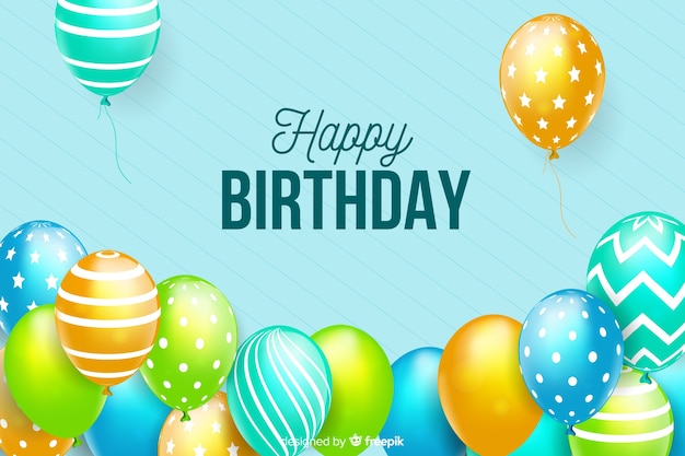 Flat design happy birthday background | Free Vector