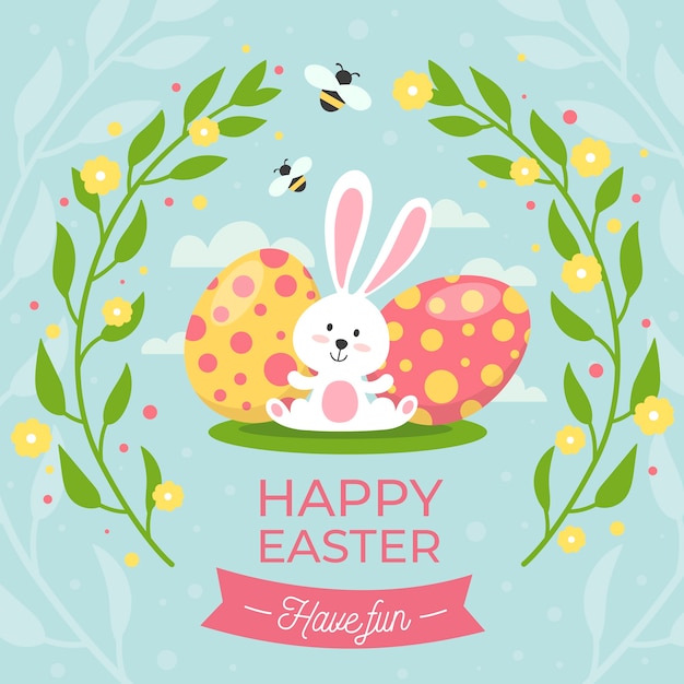 Free Vector | Flat design happy easter day