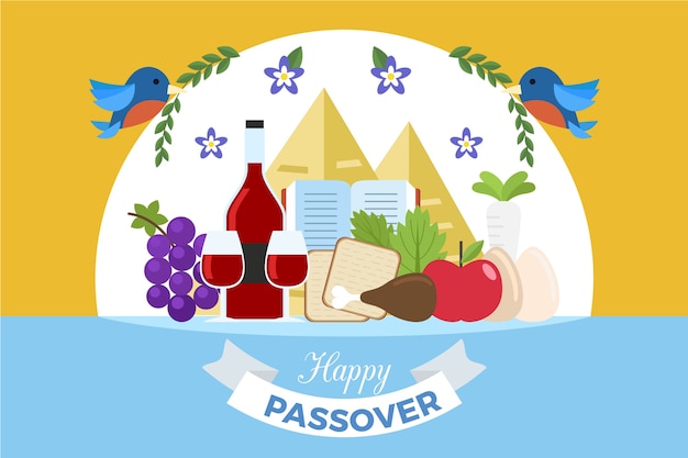 Free Vector | Flat design happy passover celebration