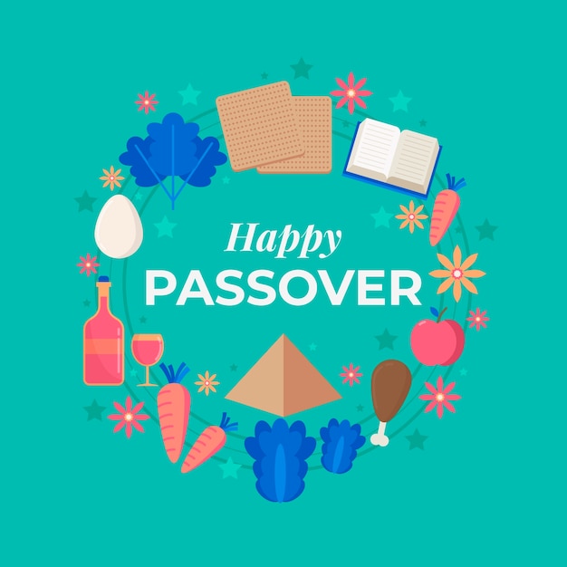 Free Vector | Flat design happy passover event