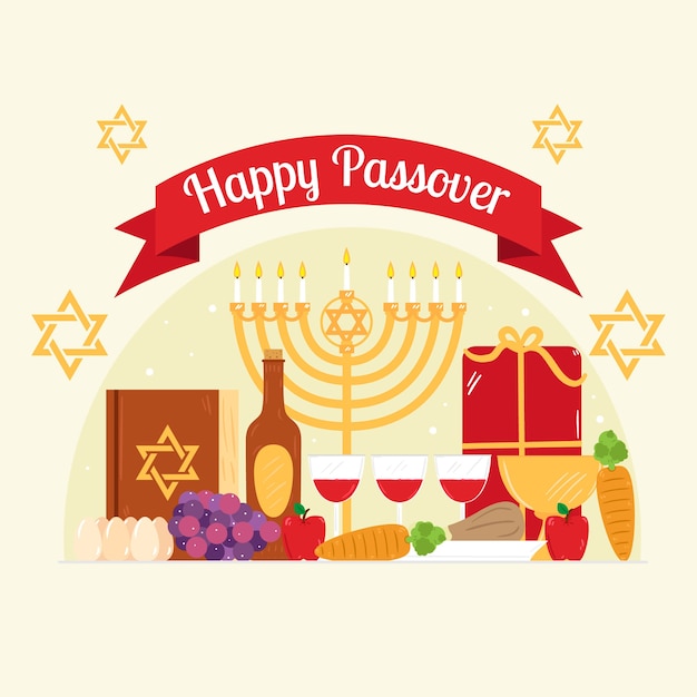 Free Vector | Flat design happy passover