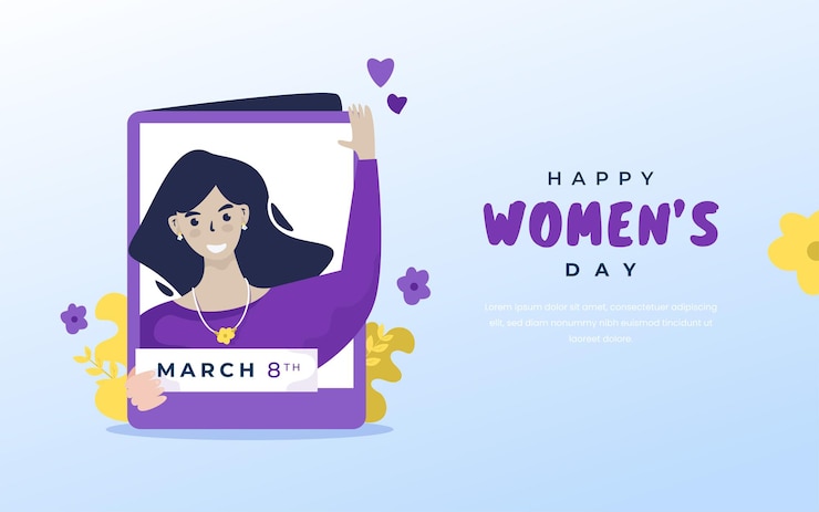 Premium Vector | Flat design happy womens day greetings on banner template