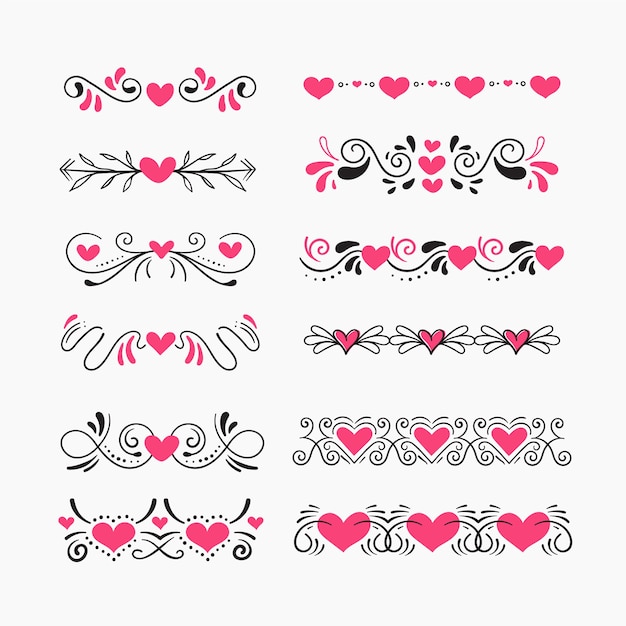 Premium Vector | Flat design hearts border and frame