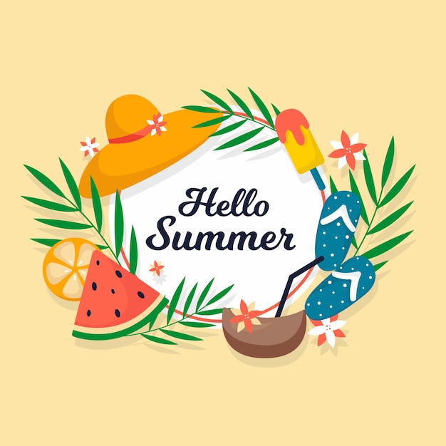 Free Vector | Flat Design Hello Summer Concept