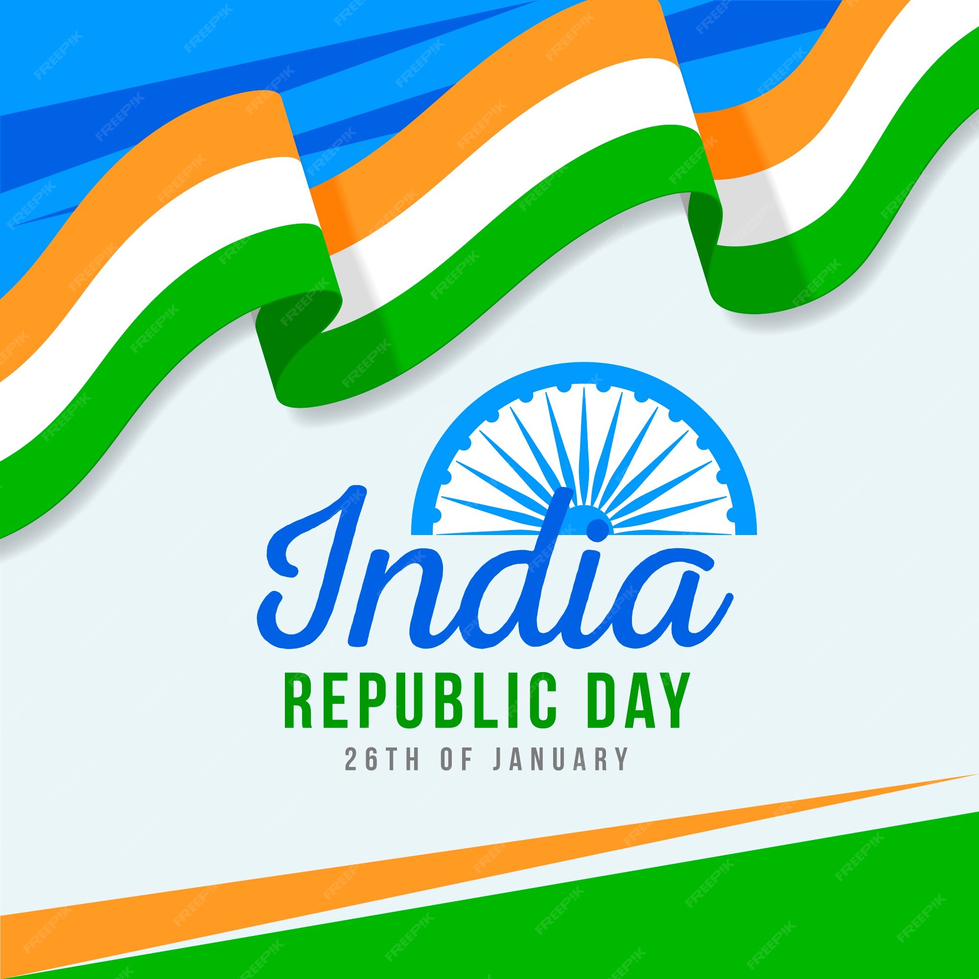 Free Vector | Flat design indian republic day concept