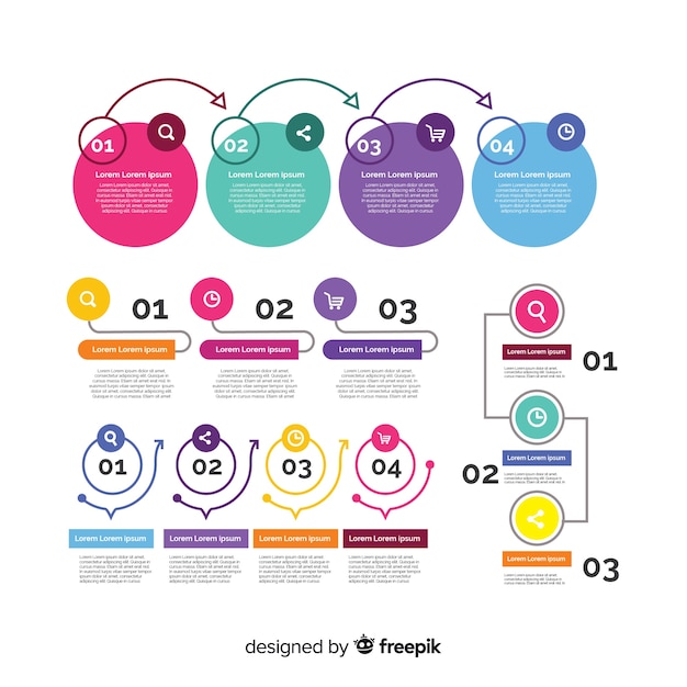 Flat design infographic element collection Free Vector