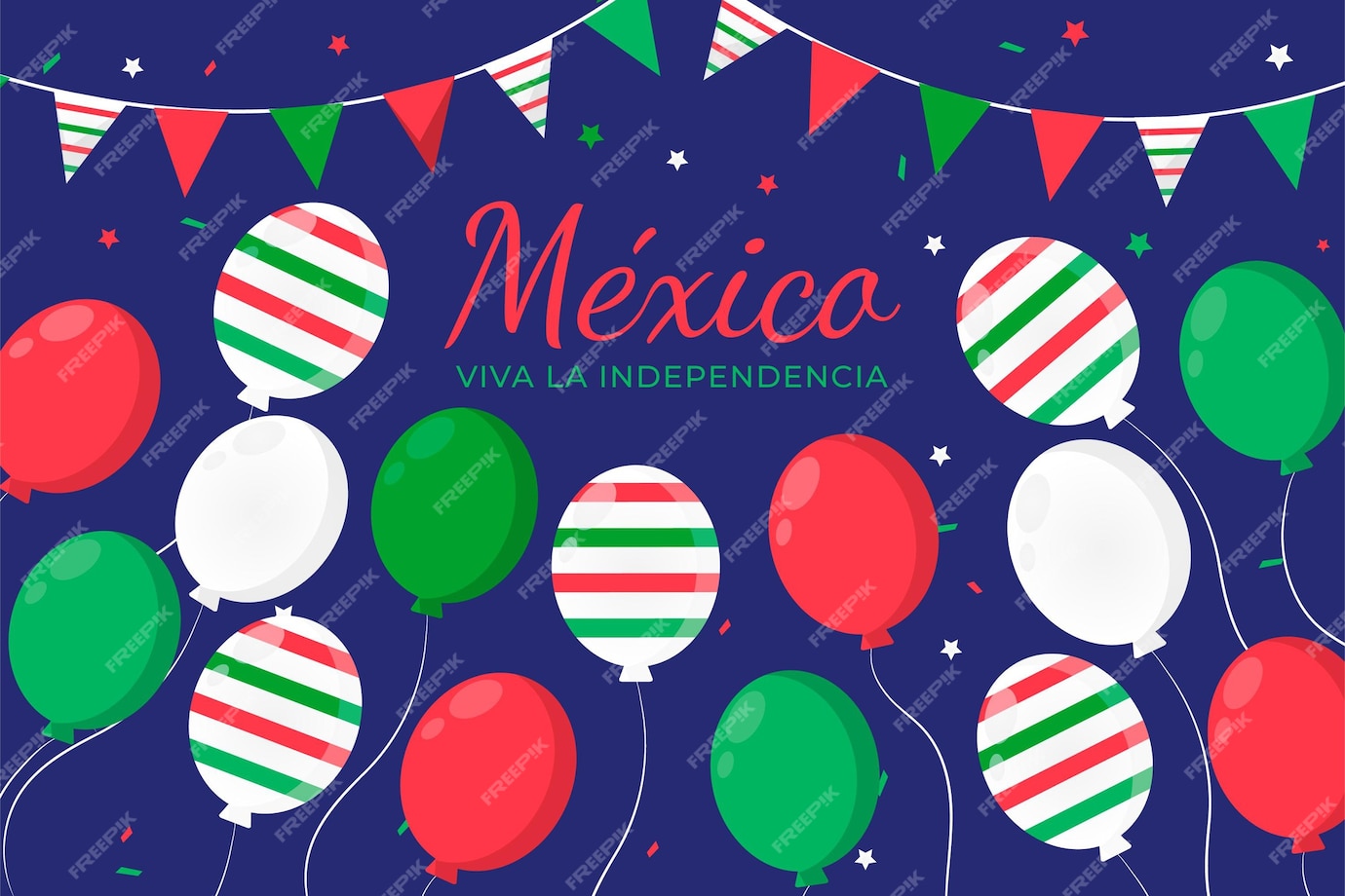 Free Vector | Flat design international day of mexico balloons background