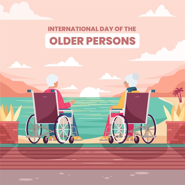 Free Vector | Flat design international day of the older persons