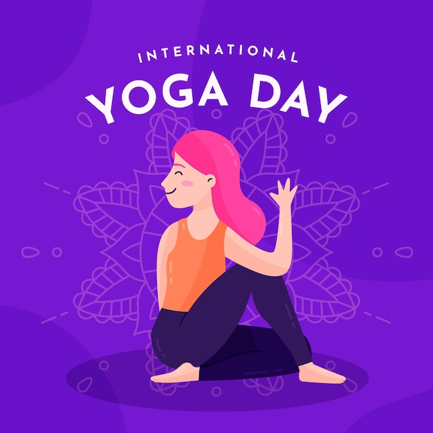 Free Vector | Flat design international day of yoga