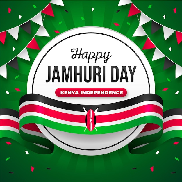 Premium Vector | Flat design jamhuri day with flag