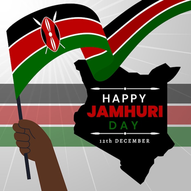 Premium Vector | Flat design jamhuri day with flag