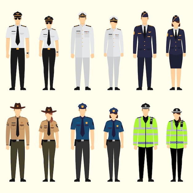 Download Flat design job character pack | Premium Vector