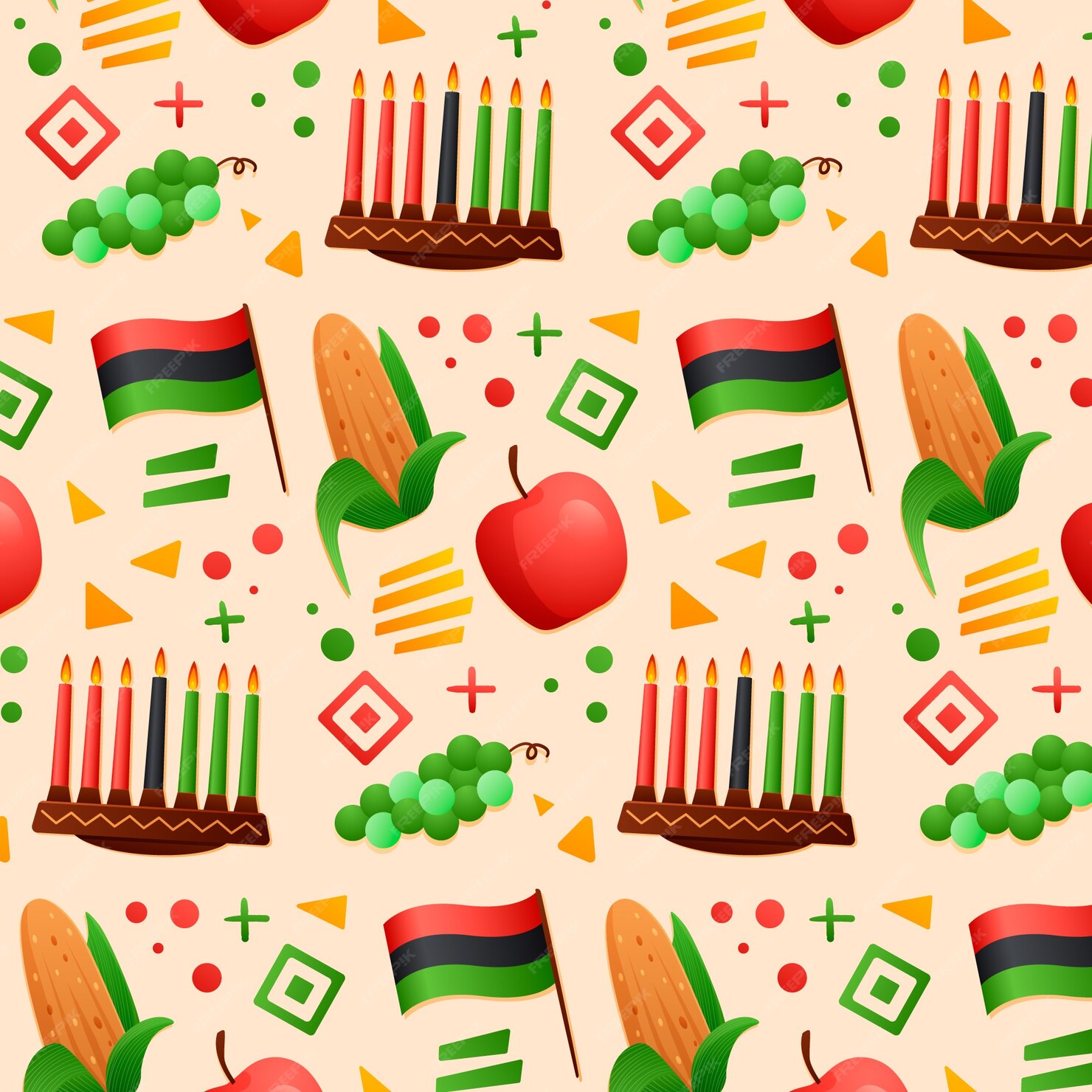 Free Vector Flat design kwanzaa pattern