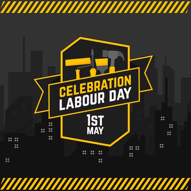 Flat design labour day concept | Free Vector