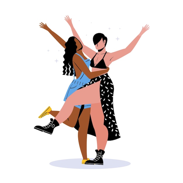 Premium Vector Flat Design Lesbian Couple In Love