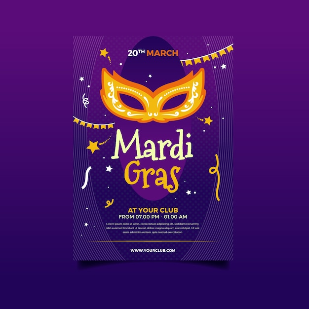 mardi gras poster template