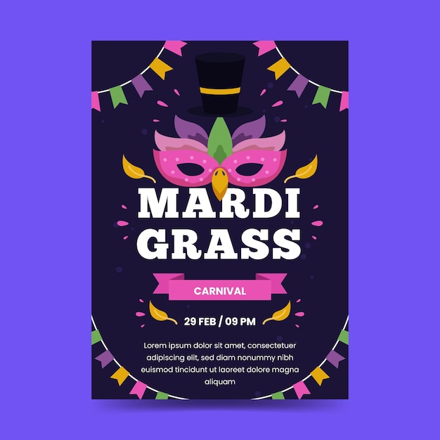 mardi gras poster template