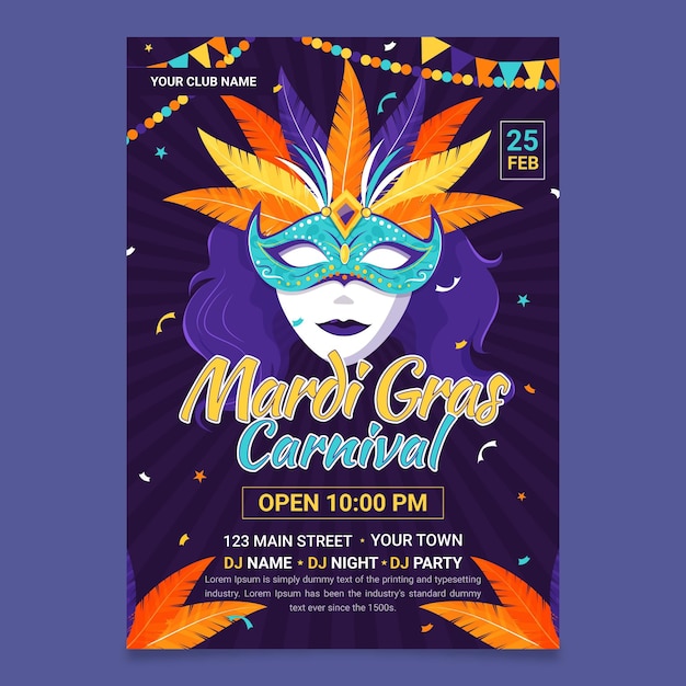 mardi gras poster template