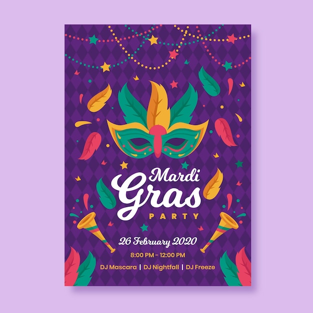 mardi gras poster template