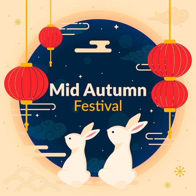 Free Vector | Flat design mid-autumn festival celebration