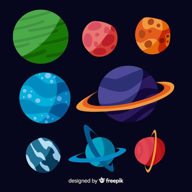 Free Vector | Flat design milky way planets