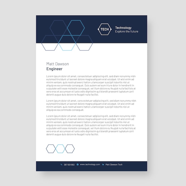 Free Vector | Flat design minimal technology letterhead template