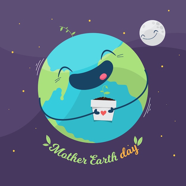Download Premium Vector | Flat design mother earth day with happy ...