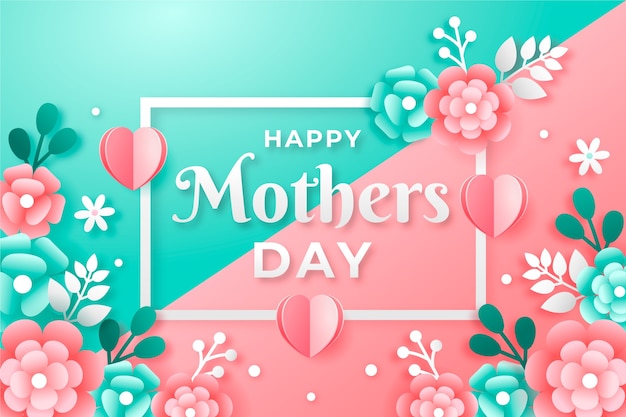 Flat design mother's day background with flowers | Free Vector