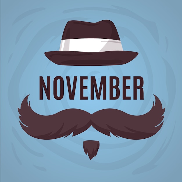 Flat design movember month background Vector | Free Download