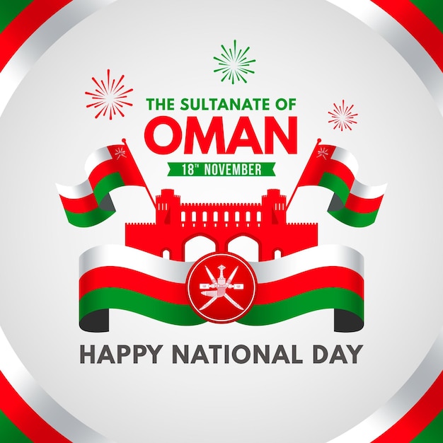 Premium Vector | Flat Design National Day Of Oman