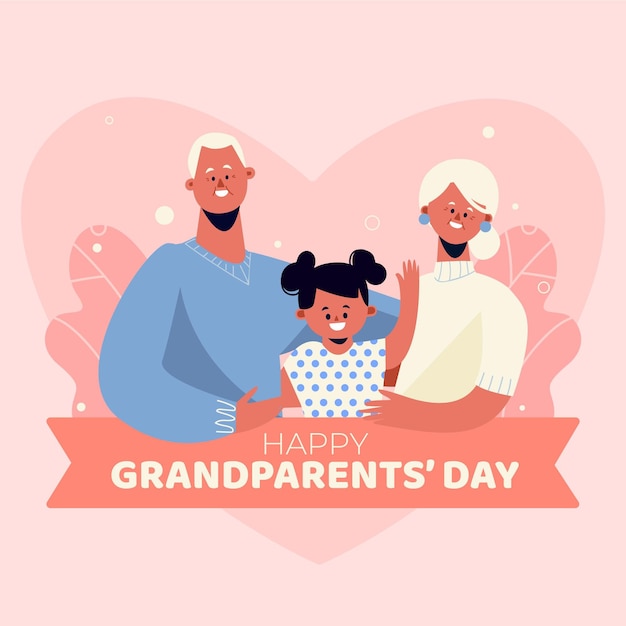 Download Free Vector Flat Design National Grandparents Day Background With Granddaughter