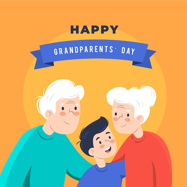 Free Vector Flat design national grandparents' day background