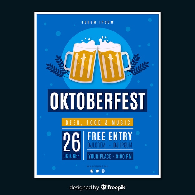 Free Vector | Flat design oktoberfest poster template