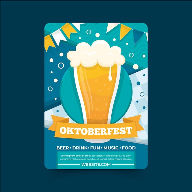 Free Vector | Flat design oktoberfest poster template