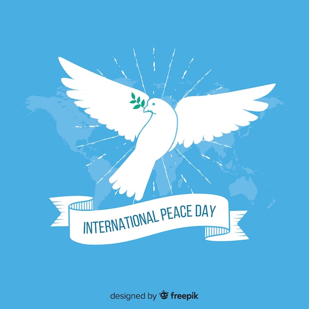 Free Vector | Flat design peace day with dove