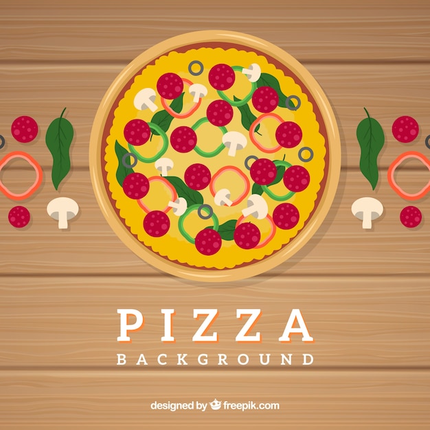 Flat design pizza background
