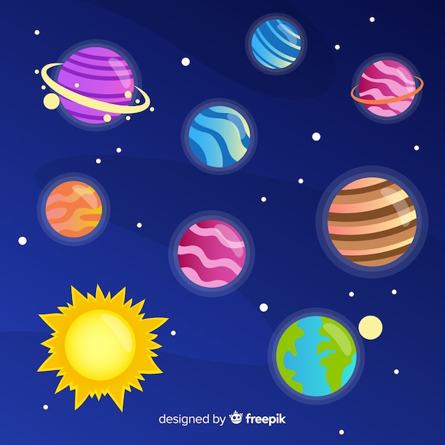 Free Vector | Flat design planet collection