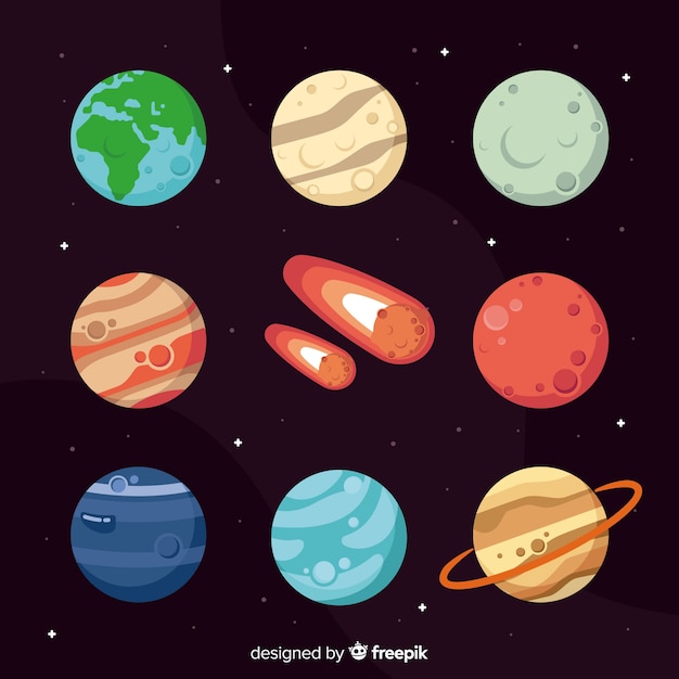 Free Vector | Flat design planet collection