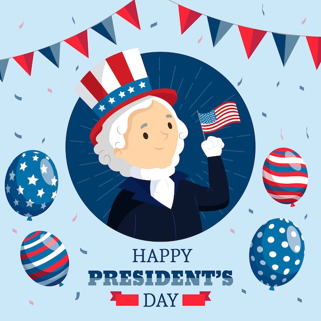 Free Vector | Flat design presidents day concept