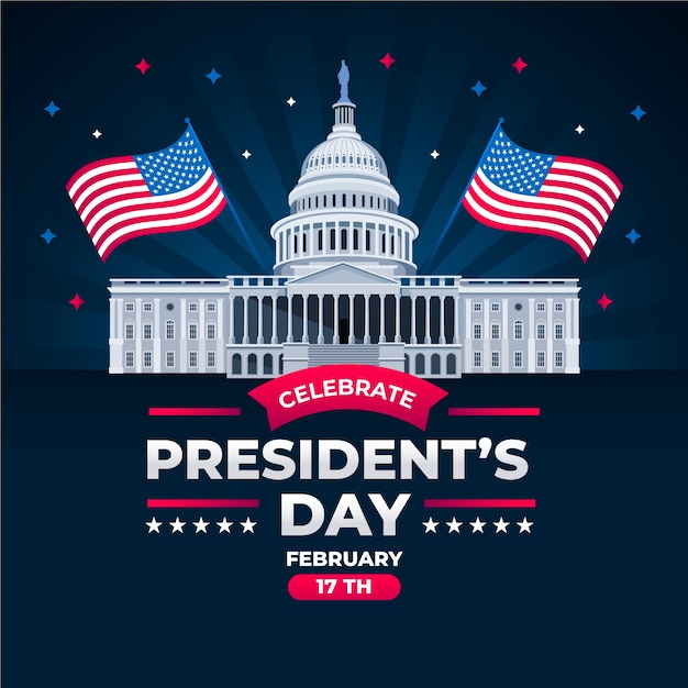 Free Vector Flat design presidents day event theme