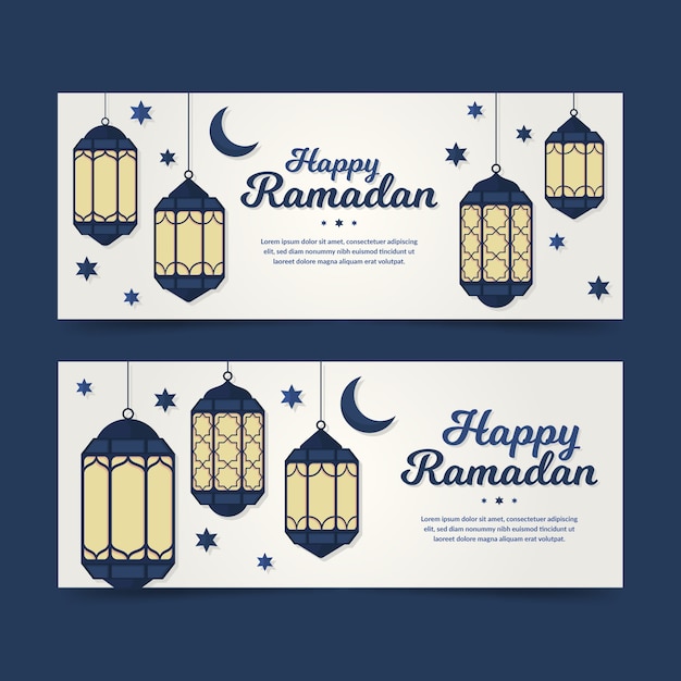 Free Vector Flat Design Ramadan Banners Template