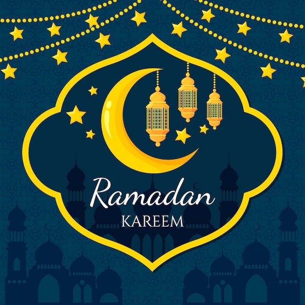 Flat design ramadan day celebration | Free Vector