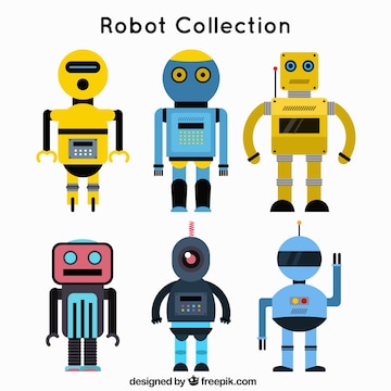 Free Vector | Flat design robot character collection